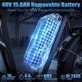 thumbnail image 3 of Moveloop T2 Ebikes for Adults, 750W Motor 28MPH Electric Bike, Up to 70 Miles Range, 48V 15.6Ah Battery 20" Fat Tire Mountain E-Bike, Full Suspension, NFC Unlock, Class 3, 3 of 6