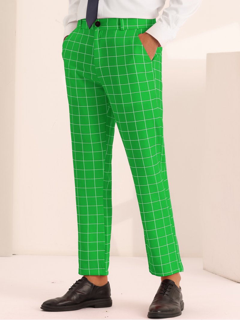 Bargains men's Plaid Pants - Slim Fit Checked Dress Trousers - Walmart.com