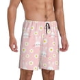 thumbnail image 2 of Fotbe Rabbit Sunflower Pantalones Cortos de Pijama para Hombre, Ropa de Dormir, Pantalones de Pijama Cortos para Hombre-Small, 2 of 6