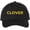 Black/Gold, variant on Clover Text Embroidered Baseball Cap | St. Patricks Day Structured Hat (Black/White)