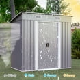 thumbnail image 2 of TrumanPick 6' x 4' Outdoor Metal Storage Shed with Lockable Door Garden Shed of Galvanized Steel for Lawn Backyard Patio, Gray, 2 of 7