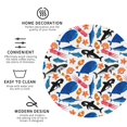 thumbnail image 3 of Picia Cute Sea Animals Printed Leather Coasters for Drinks, 4" Drink Coasters Set of 4 for Tabletop Protection, Handmade Luxurious Home Décor and Housewarming Gift -Round Shape, 3 of 6