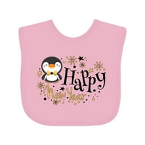 Inktastic Happy New Year with Cute Penguin Boys or Girls Baby Bib