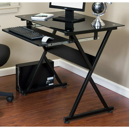 Onespace 50 Jn1205 Ultramodern Glass Computer Desk With Pull