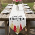 thumbnail image 6 of Table Runners 108 Inches Long, Christmas Tree Cotton Linen Kitchen Dining Coffee Table Runner for Party Home Decor, Red Xmas Tree Winter Snowflakes Abstract Tabletop Dresser Scarves 13x108 Inch, 6 of 9
