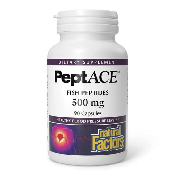 Natural Factors PEPTACE FISH PEPTIDES 500 mg, 90 Capsules