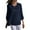 Navy, variant on ZANZEA Womens Blouses 3/4 Sleeved Casual Floral Embroidery Baggy Tops Shirts