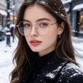 thumbnail image 3 of Stylish Octagonal Thin Metal Eyeglass Frame HD Clear Anti-Glare Blue Light Blocking Lenses Lightweight Comfort Fit Unisex Glasses For Office Computer Daily Outdoor Wear(Pink-14cm), 3 of 6
