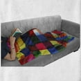 thumbnail image 6 of Abstract Soft Flannel Fleece Throw Blanket, Halftoned Colorful Mosaic Pattern Squares Digital Like Effect Tile Grid Print, Cozy Plush for Indoor and Outdoor Use, 50" x 60", Multicolor, by Ambesonne, 6 of 6