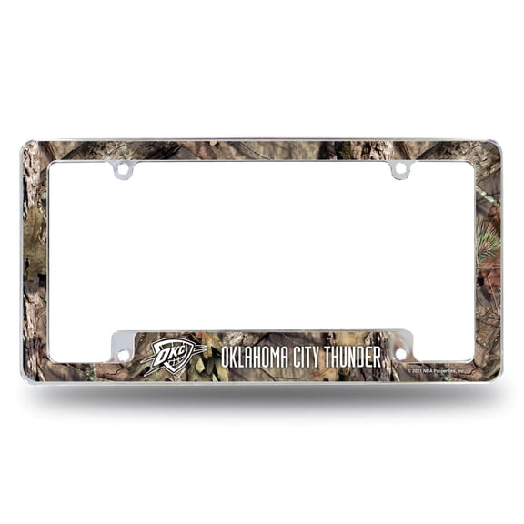 Oklahoma City-Basketball-Thunder Chrome Metal License Plate Frame Camouflaged Camo Design