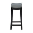 thumbnail image 4 of Linon Claridge Backless Counter Stool Gray Faux Leather Wood Frame in Black, 4 of 14