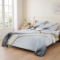 thumbnail image 2 of Twin Quilt Set 68''x86'', Gray Marble Lightweight Summer Bedspread Coverlet Set with 2 Pillow Shams, Modern Ink Painting Art Abstract Breathable All Season Quilt Bedding for Dorm/Bedroom, 2 of 9