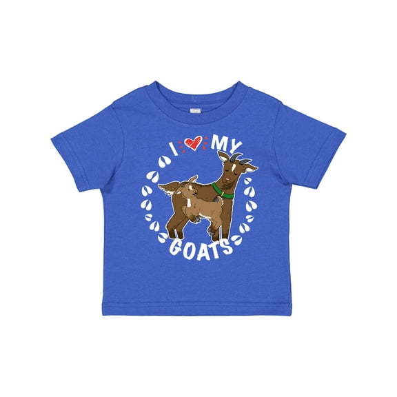 Inktastic I Heart My Goats with Cute Goats and Hoof Prints Boys or Girls Toddler T-Shirt