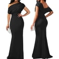 thumbnail image 5 of Women'S Off Shoulder Elegant Sleeveless Bodycon Long Formal Party Evening Dress Black XL, 5 of 10