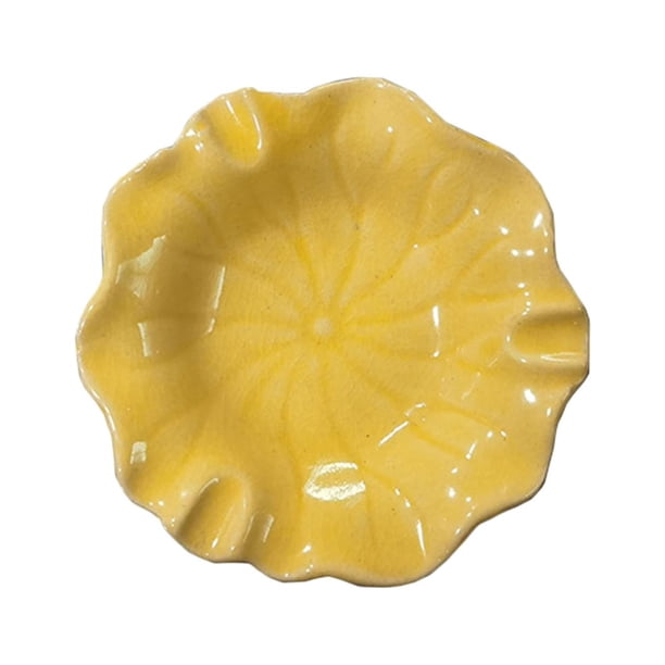 Bandeja de cerámica para servir, cuenco para aceites esenciales, bandeja para velas, plato de cerámica para salón, hogar Amarillo