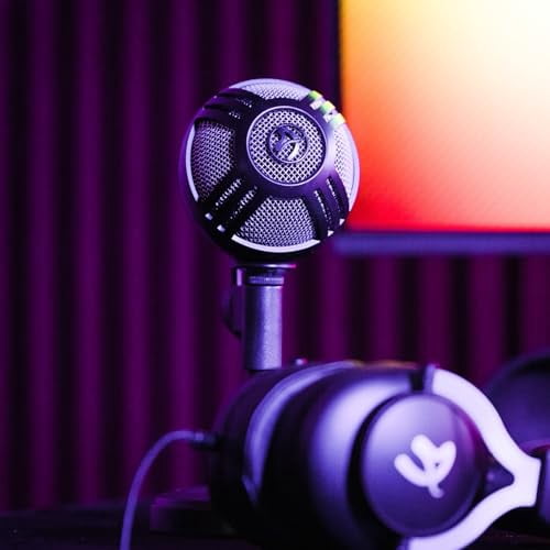 Arozzi - Sfera PRO Professional Grade Gaming/Streaming/Office USB Microphone - Cardioid, Cardioid -10dB, and Omnidirectional Polar Patterns, Boom Arm Compatible - Black
