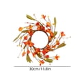 thumbnail image 4 of Pumpkins Maple Leaves Candle Rings Wreaths with Pip Berry Fall Candle Rings Thanksgiving Day Ring Holder Mini Autumn Artificial for Wedding,Door Tabletop Decoration, 1-Pack (Orange), Ccwuwei, 4 of 9