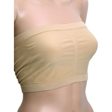 

Pudcoco Women Strapless Bra Removable Pads Seamless Summer Bottoming Tops