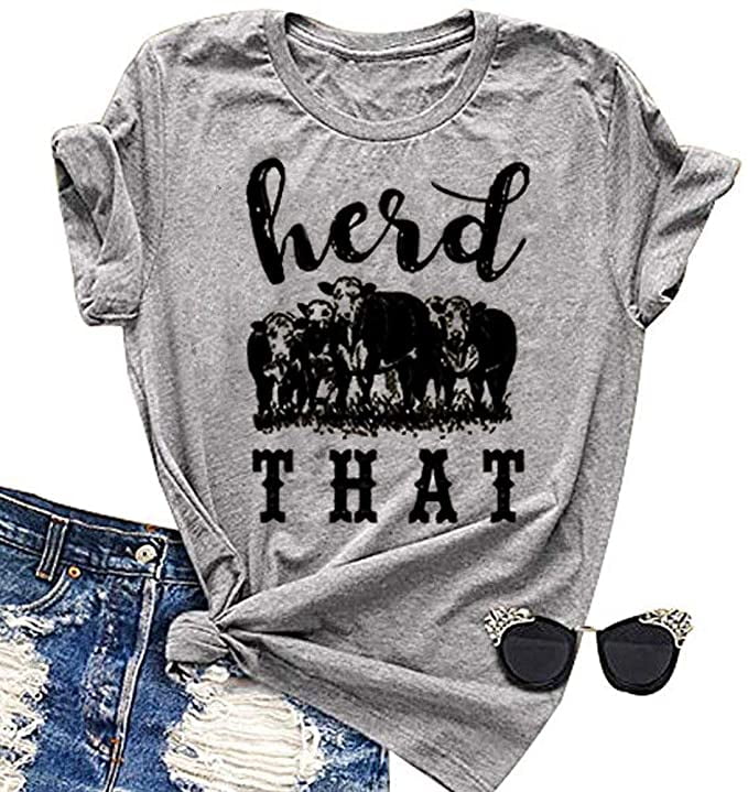 YourTops Women Herd That Cow T-Shirt (S 