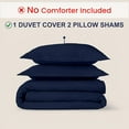 thumbnail image 3 of Kotton Culture 3Pc California King Size Duvet Cover Set 100% Egyptian Cotton Sateen 600 TC Ultra Soft Premium Durable Comforter Cover Zipper Closure & Corner Ties, Navy Blue, 3 of 4