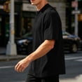 thumbnail image 5 of FRSASU Polo Shirts for Men Short Sleeve Quarter Zipper Collar Shirts Casual Fashion Oversized Tops Black, 5 of 9