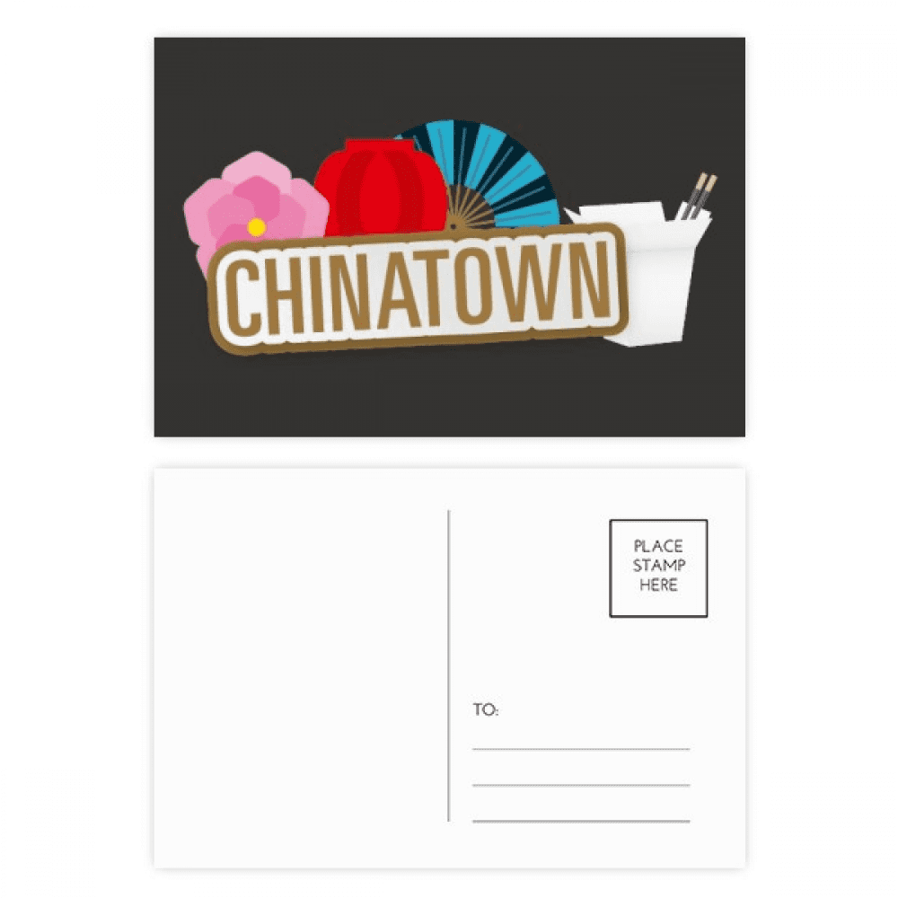 flower fan brown china town postcard set birthday mailing thanks greeting card