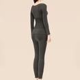 thumbnail image 3 of XRoczxe Women Textured Scoop Neck Thermal Underwear Set High Waist Tummy Control Soft Skin-Friendly Warm Slim Fit Long Sleeve Top & Pants Multi Solid Color Winter Base Layer Suit, 3 of 6