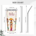 thumbnail image 5 of Kll Beautiful Black African Woman In Ethnic Dress Stainless Stainless Steel Vacuum Insulated Coffee Cup 20 Oz Lids And Straws,1 Metal Straws,1 Cleaning Brush, 5 of 9