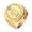 Gold Aquarius, variant on Zodiac Signet Ring for Men Women 22mm Round Top Stainless Steel Astrology Horoscope Vintage Engraved Constellation Tarot Jewelry Gift Sizes 7-15