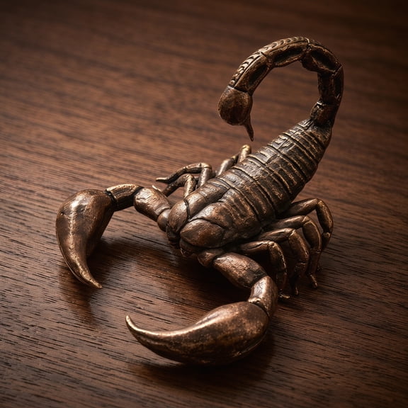 OUNONA Metal Scorpion Figurine Decorative Sculpture for Home Office Desk, Unique Handmade Craft Collectible Art Decor