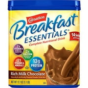 Angle View: Carnation Breakfast Essentials Chocolate Powder, 17.7 Ounce Canister