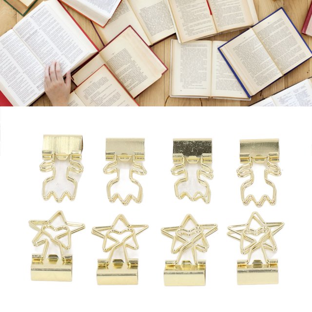 Clips Para Carpetas, Clips De Papel Pequeños, Proceso De Galvanoplastia Dorada, Material De Hierro, Forma De Flor Con 2 Cajas De Almacenamiento Para La Escuela