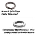 thumbnail image 4 of Dr.Fish Stainless Steel Split Ring High Strength 9-400LB Flattened Hyper Wire Heavy Duty Lure Ring Saltwater Terminal Tackle Connector Jigging Trolling, 4 of 8