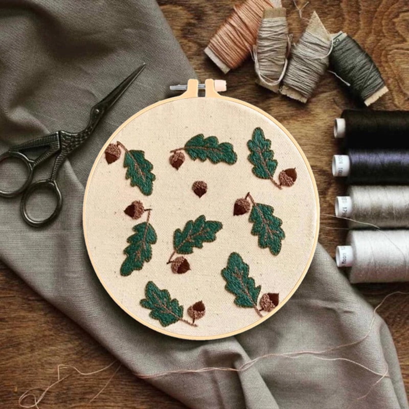 3 Pack Christmas Embroidery Kits for Beginners Stamped Embroidery Kit Includes Embroidery Cloth with Pattern Embroidery Hoop Instruction Cotton Threads Set andNeedles Gift for Mom, Grandma (Style B)