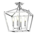thumbnail image 2 of JONATHAN Y Plains Mini Lantern 12" 4-Light Iron Modern Farmhouse Pagoda LED Semi Flush Mount Lantern, Chrome, JYL7610C, 2 of 8