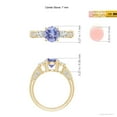 thumbnail image 4 of ANGARA Natural Three Stone Round 1.45 ct Tanzanite and Diamond Ring in 14K Yellow Gold for Women (Size-7mm) | December Birthstone, Anniversary, Jewelry Gift for Women | Natural Tanzanite Ring, 4 of 9