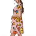 thumbnail image 2 of Xecao Robe Rétro Hippie des Années 70 pour Femmes Été Manches Courtes Midi avec Poches Robe Décontractée T-Shirt Fluide Robe de Plage, 2 of 6