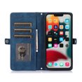 thumbnail image 5 of Decase for iPhone 14 Plus 6.7 inch Case,Luxury PU Leather Zipper 9 Card Pocket Slots Folding Wallet Holder 360 Protection Shockproof Cover with Crossbody Hand Strap.For iPhone 14 Plus,Blue, 5 of 9