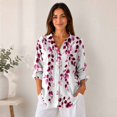 thumbnail image 5 of Nyfairy Plus Size Women's Floral Embossed Print Long Sleeve Button Down Casual Shirt, 5 of 5