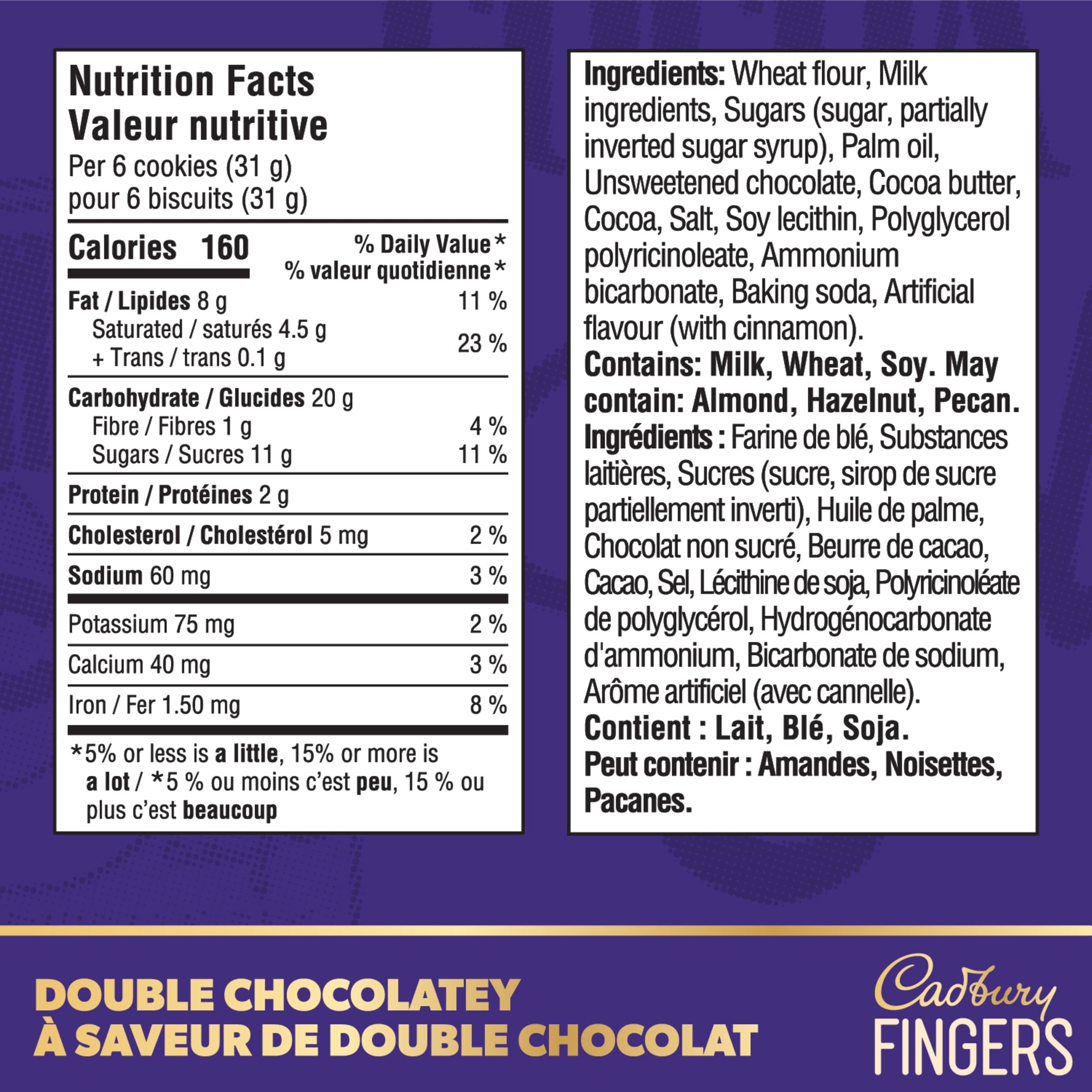 CADBURY FINGERS À SAVEUR DE DOUBLE CHOCOLAT 114 g