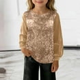 thumbnail image 2 of Meichang Glitter Sequin Tops for Girls Long Sleeve Loose Fit Crew Neck Birthday Party Blouses Sparkly Comfy Velvet Shirts for 5-14 Years, 2 of 8
