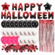 thumbnail image 1 of KAKOWELY 1 juego de decoración para fiesta de Halloween con globos rojos y negros, cortinas con flecos y lentejuelas de araña., 1 of 4