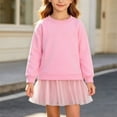 thumbnail image 4 of QSAWXQZ Girls Tulle Dress Long Sleeve Crew Neck Solid Sweatshirt Mini Dress 9-10 Years, 4 of 7
