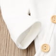 thumbnail image 5 of Qiylii Boys Girls 2Pcs Solid Color Outfits,Long Sleeve V-neck Romper+Long Pants, 5 of 8