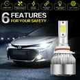 thumbnail image 2 of 9005 LED Headlight Bulbs High Low Beam 9005/9006 Fog Light 12000LM 6000K Cool White Pack of 4, 2 of 16
