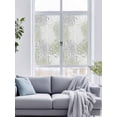 thumbnail image 4 of No Glue Heat Blocking Window Flims, Sage Green Chrysanthemum Window Privacy Film Frosted, Farmhouse Botanical Floral Modern Peep-proof Door Windows Tint for Bathroom, Dormitory, 17.7 x 78.7 Inches, 4 of 9