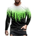 thumbnail image 2 of Blczomt Compression Shirts for Men Green Long Sleeve Graphic Crew Neck T Shirts L, 2 of 3
