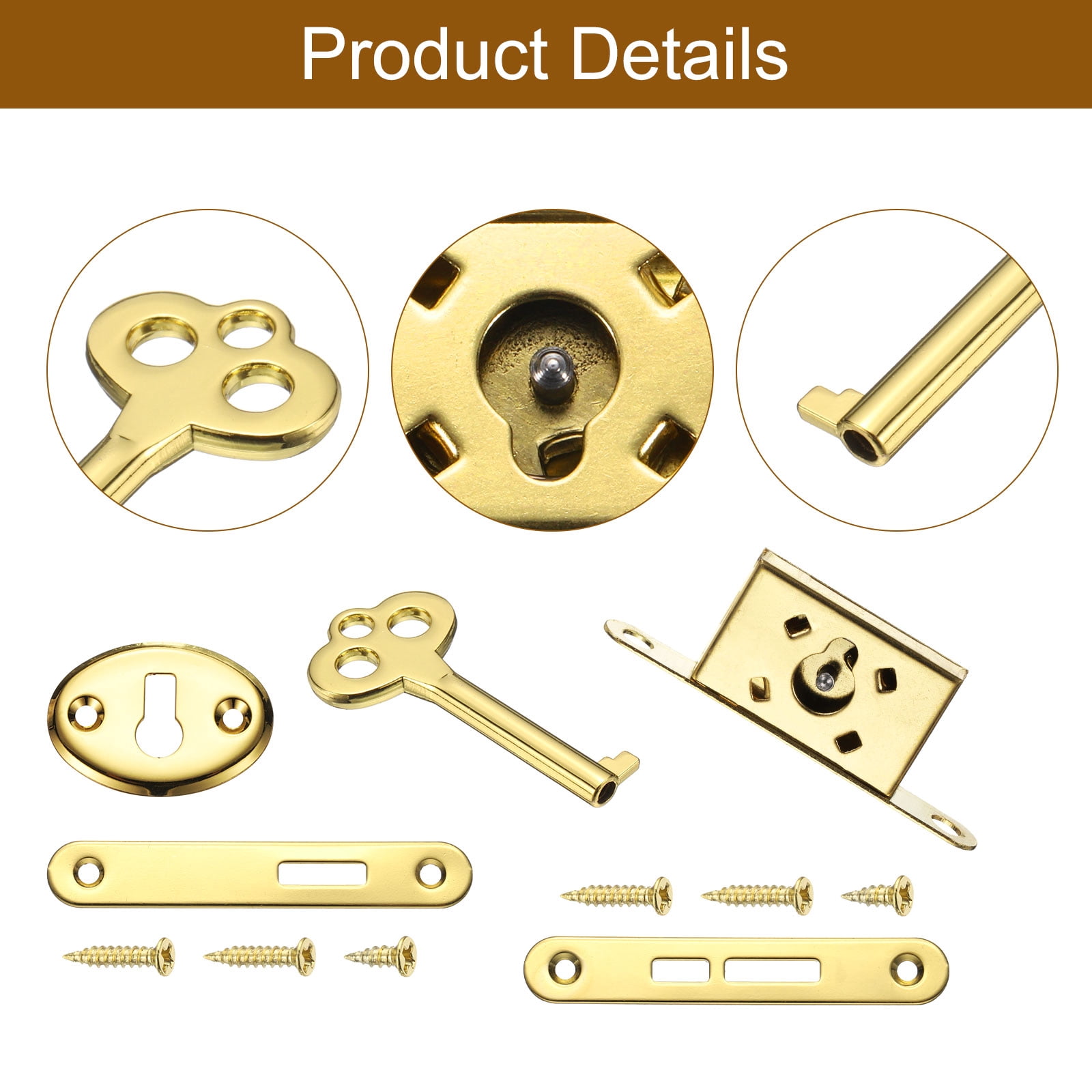 Unique Bargains Vintage Full Mortise Mini Locks Silver