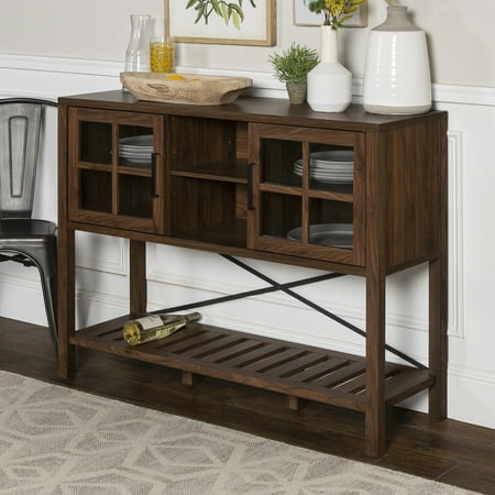 Camden Glass Doors Dark Walnut Buffet by Birch Harbor