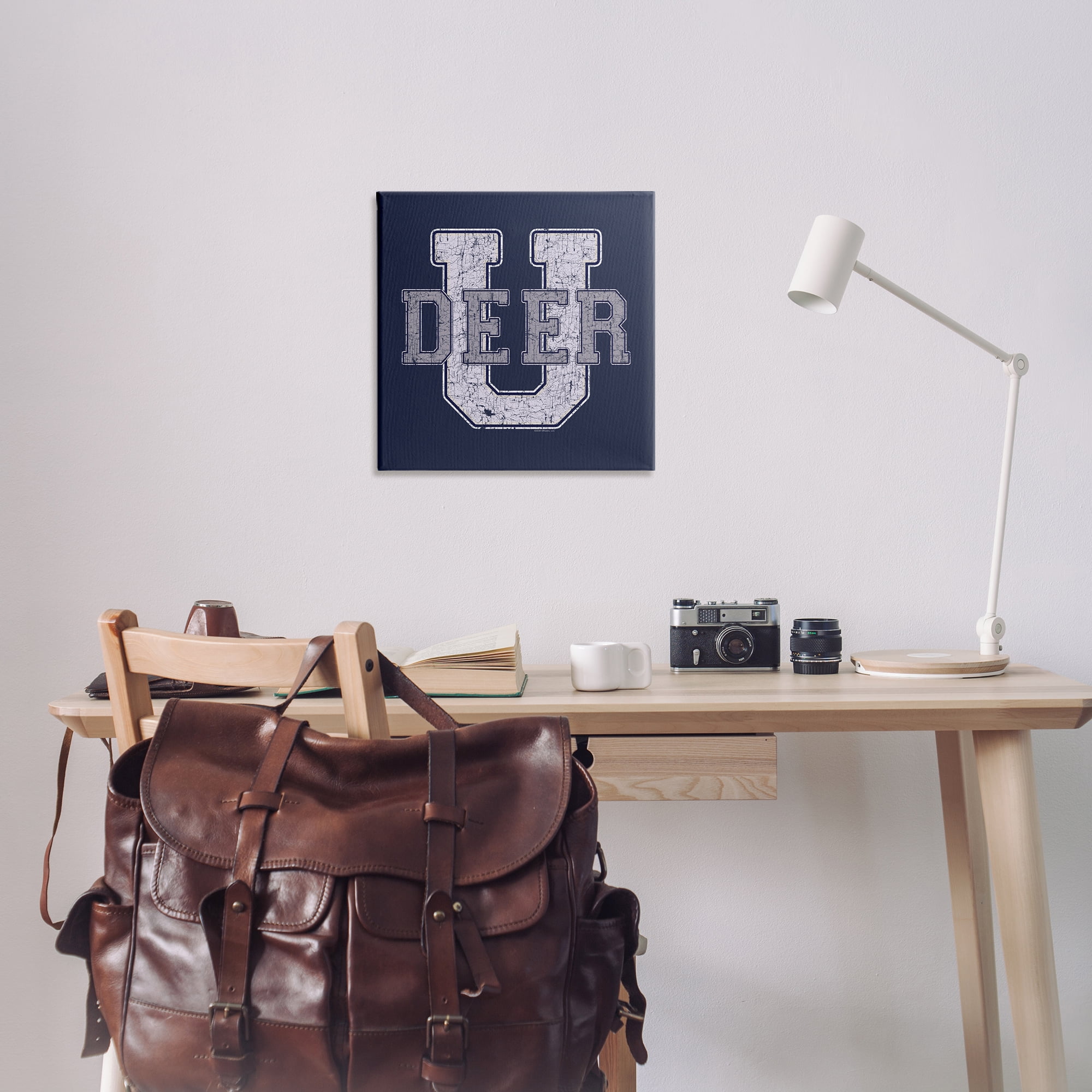 Stupell Industries Deer U College Varsity Novelty & Humor Painting Wrapped Canvas Art Print Wall Art, 24 x 24